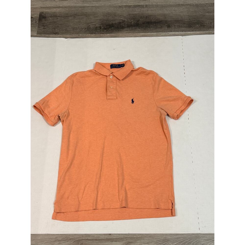 Polo Ralph Lauren Polo Shirt Mens Small Peach Orange Pony Logo Classic Fit